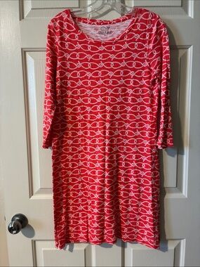 Vineyard Vines Red Rope-Print T-shirt Mini Dress